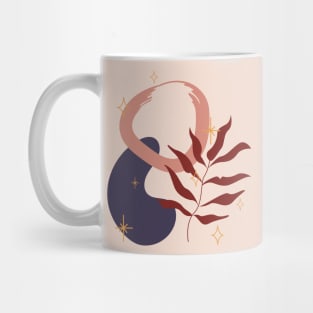 Abstract shapes stars tropical leaves digital design Mug